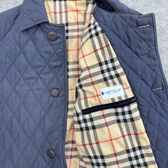 ABITALE Men's Quilted Puffer Jacket, Lined Collared 2 Pockets Italy Gray Blue 45 - Picture 11 of 11